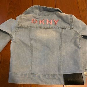 Toddler girls light wash denim DKNY jacket